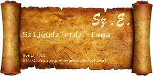 Szijgyártó Emma névjegykártya
